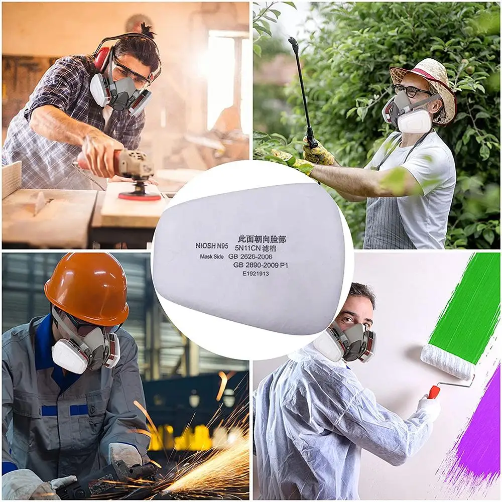 20Pcs 5N11 Dust Cotton Filter Paper Holder For 6001/6502/7502/6800 Chemical Spraying Painting Respirator Replaceable Accessories