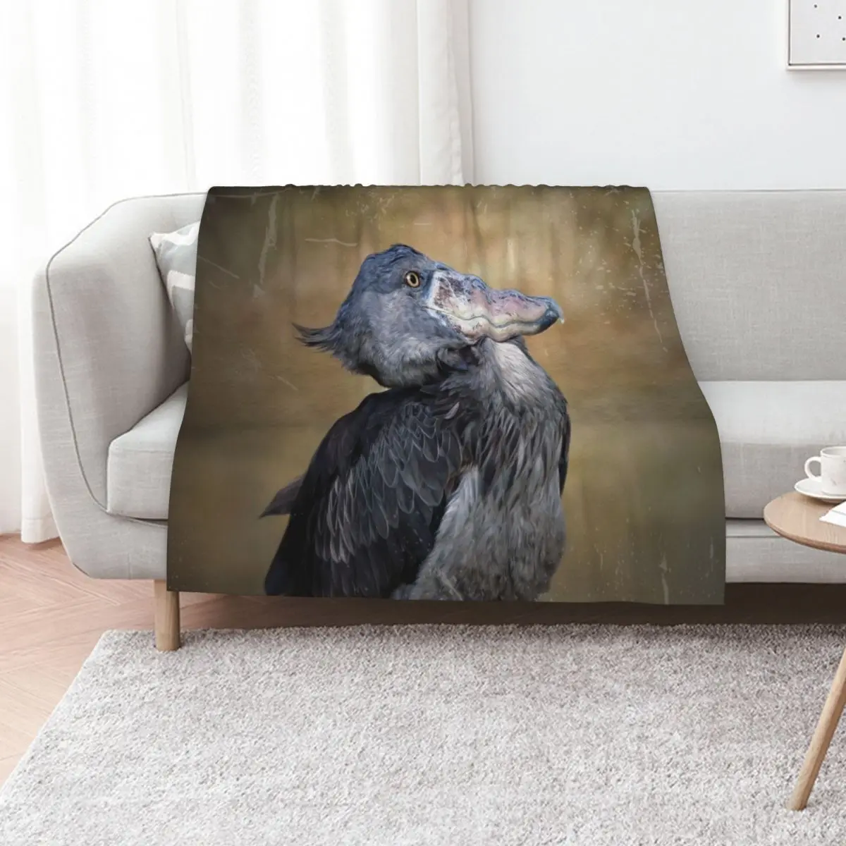 Shoebill Stork Throw Blanket Cozy Microfiber Throw Blanket for Home Bedroom