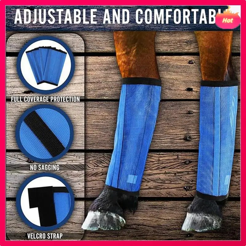 Multi New Fly Boots For Horses- Extended Adjustable To Protective Legging For Horse - Greatly Reduce Stomping 4Pcs