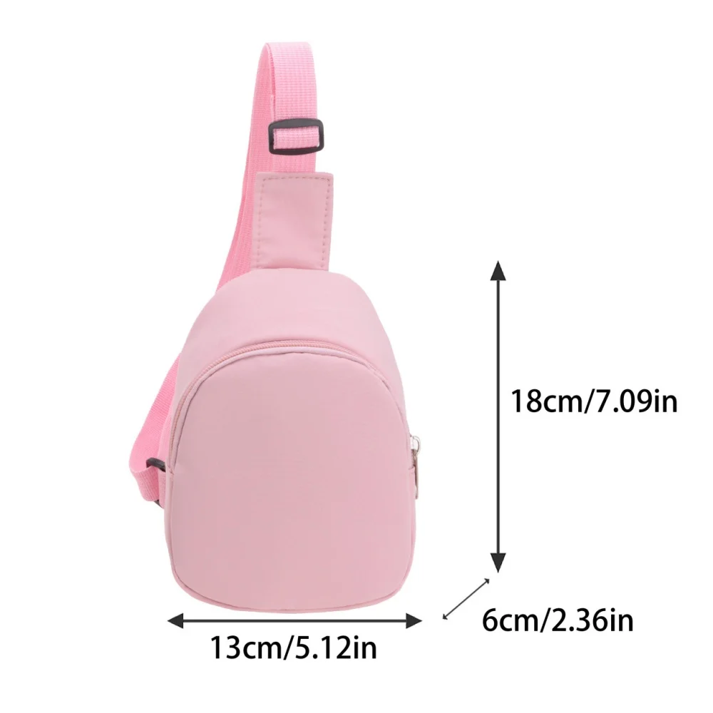 Solid Color Simple Children's Chest Bag Nylon Crossbody Shoulder Bag Trendy Casual Waist Storage Pouch Travel Little Girls Bags