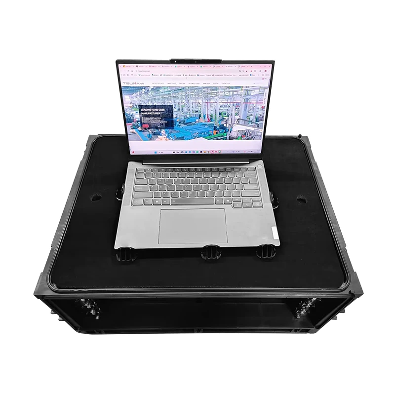 4U Rugged Plastic Rack Case  Waterproof Shockproof PP Flight Rack with Removable Lids