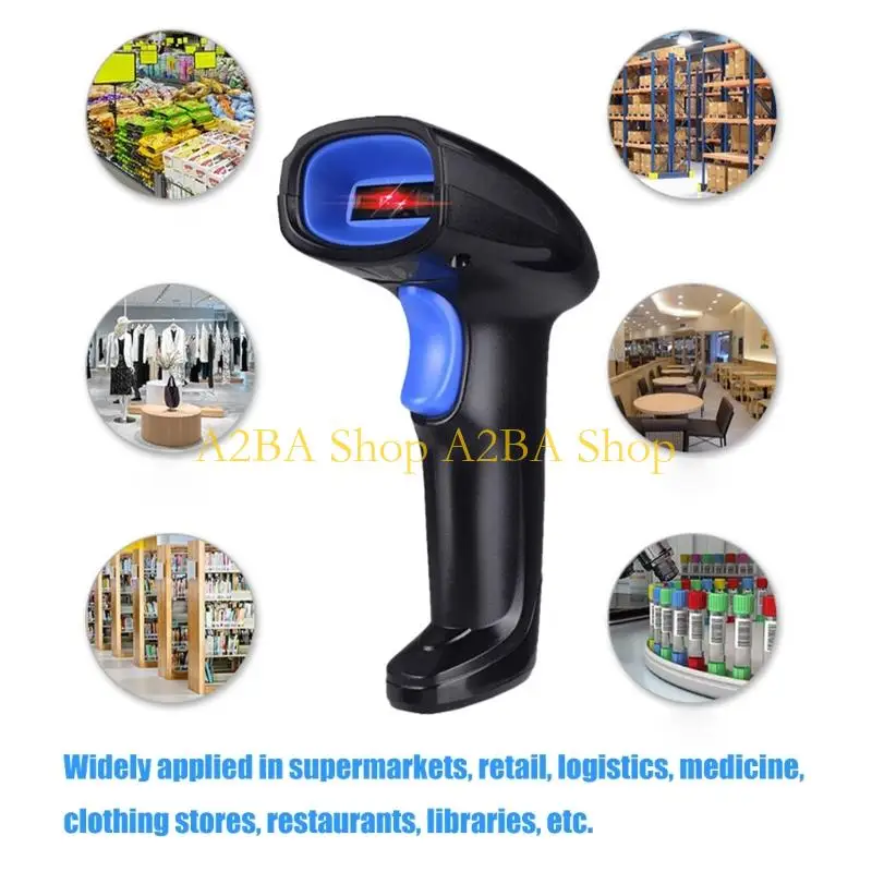

A2BA Comfortable Grip Corded Barcode Scanner Corded Handheld Barcode Reader for Smartphone Reader Scanner Accessories