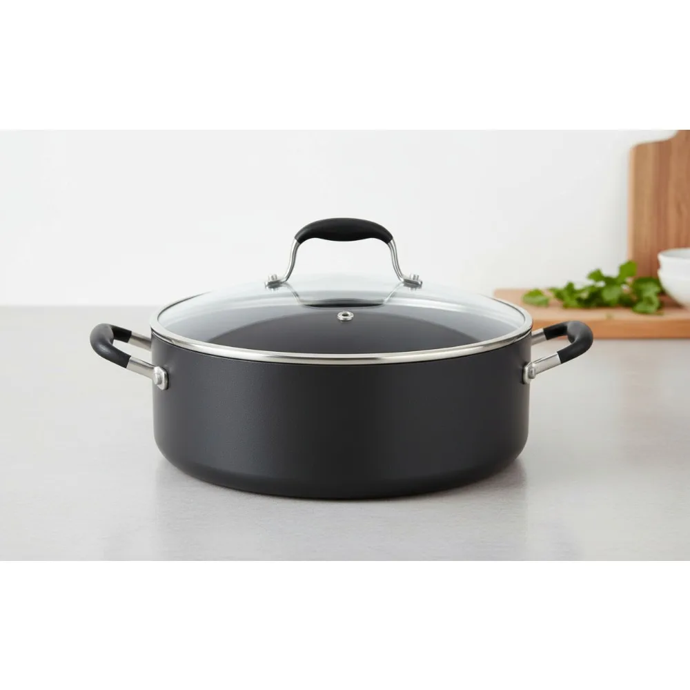 

Premium 7.5-Quart Nonstick Stock Pot - Hard-Anodized Wide Soup Pot for Home Chefs & Cooking Enthusiasts