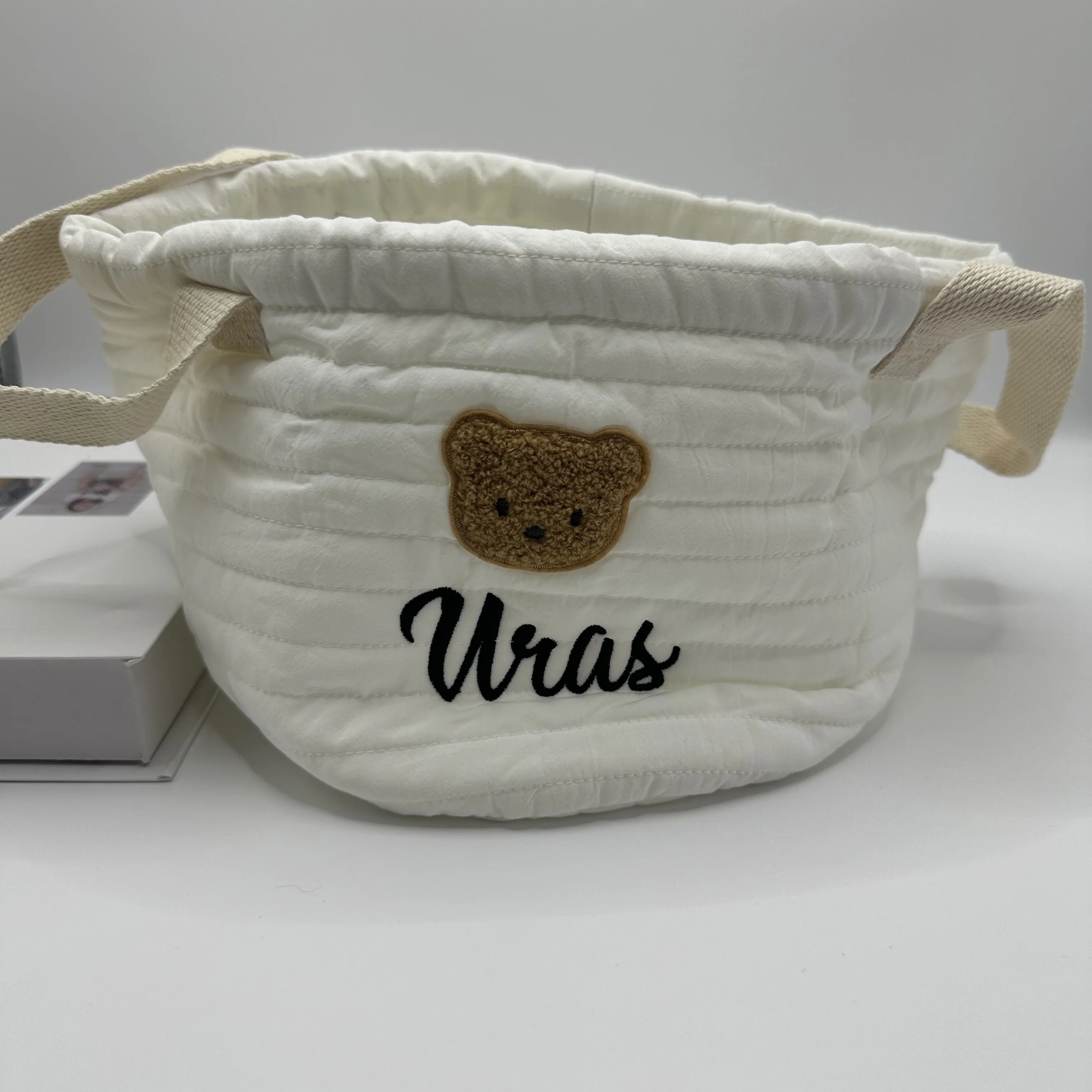 Personalized Name Storage Organizer Basket With Animal Print Baby Toys Storage Basket Personalized Baby Diaper Sorting Basket