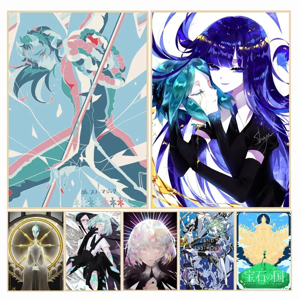 anime L-Land of the Lustrous-S Painting Calligraphy Boho Botanical Decor for Living Room Elegant Home Style
