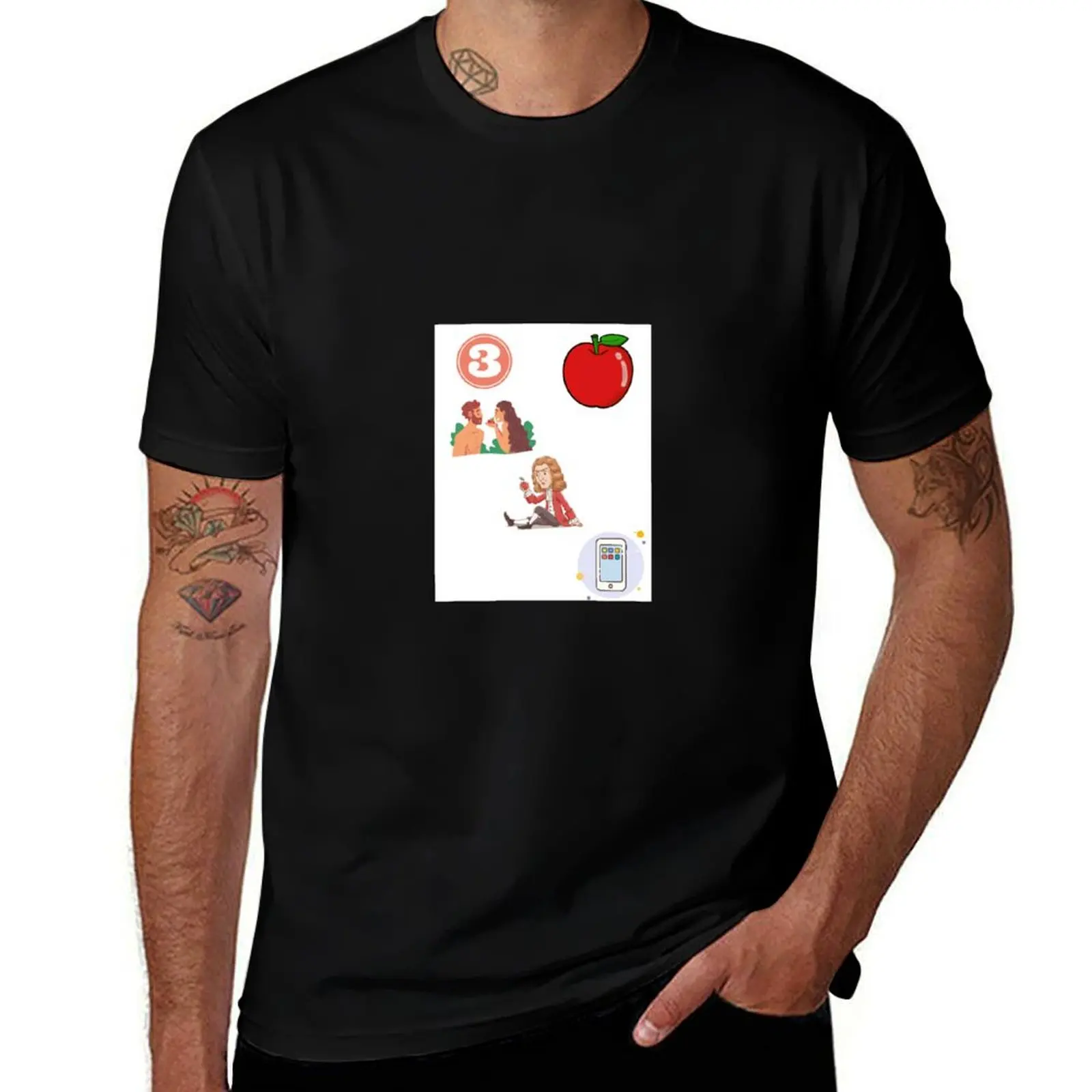 3 apples that changed the world T-Shirt Urban Casual Loose Fit Tee T-Shirt