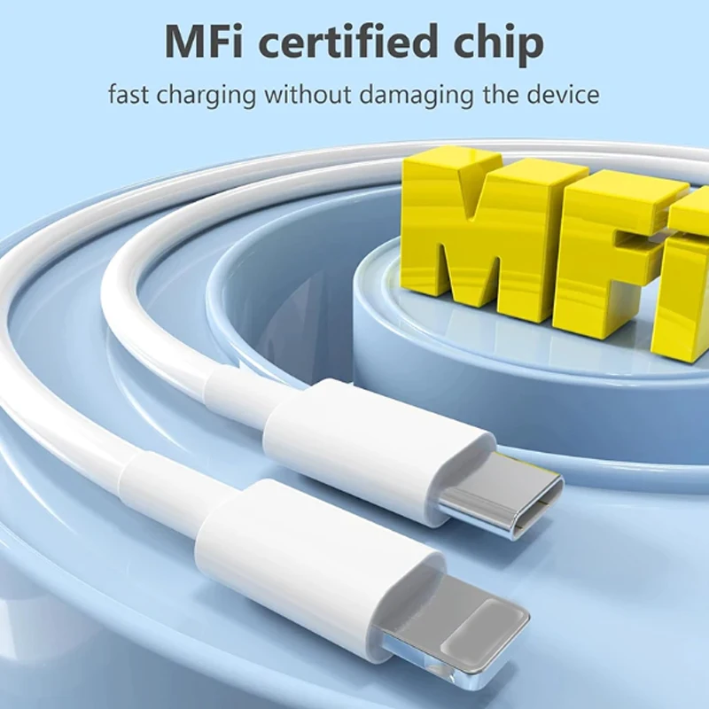 كابلات شحن سريعة PD 20 وات من النوع C لهاتف Apple iPhone 14 13 12 11 Pro Max Data Line 2M 1M كابل شحن سريع من النوع C إلى Lightning