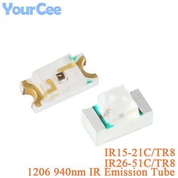 20pcs SMD 1206 IR Infrared Emitter IR15-21C/TR8 IR26-51C/L110/TR8 LED 940nm Infrared Launch Tube