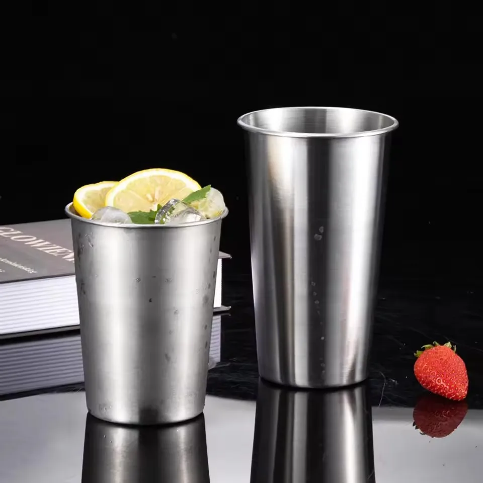350/500ML Stainless Stee Beer Cup Household Metal Water Cups Stackable Coffee Tumbler Tea Milk Mugs Outdoor Camping Drinkware