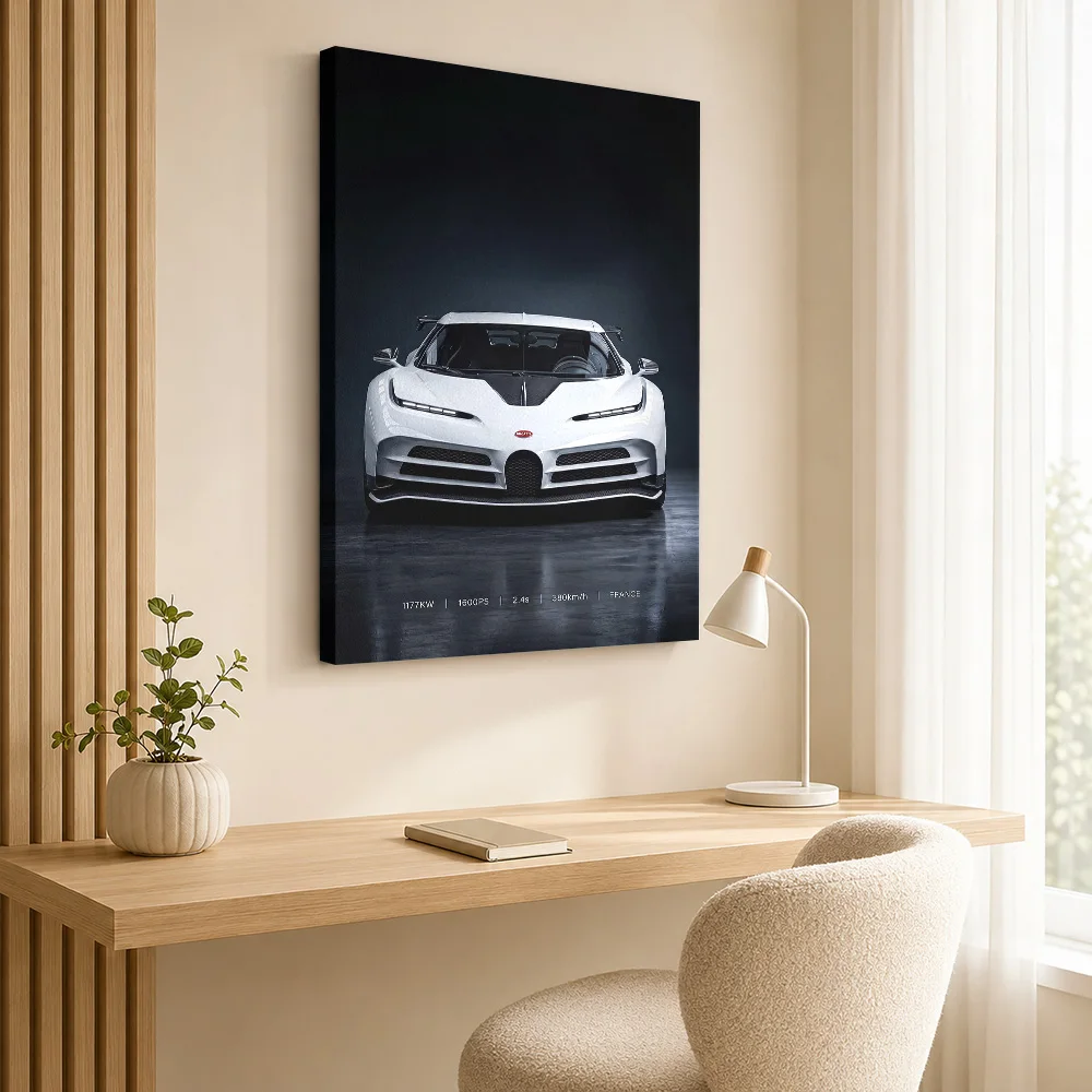 Sleek white supercar centodieci Hypercar Canvas Print Poster Personalized Photo Decorative Wall Paintings Decoration for Office