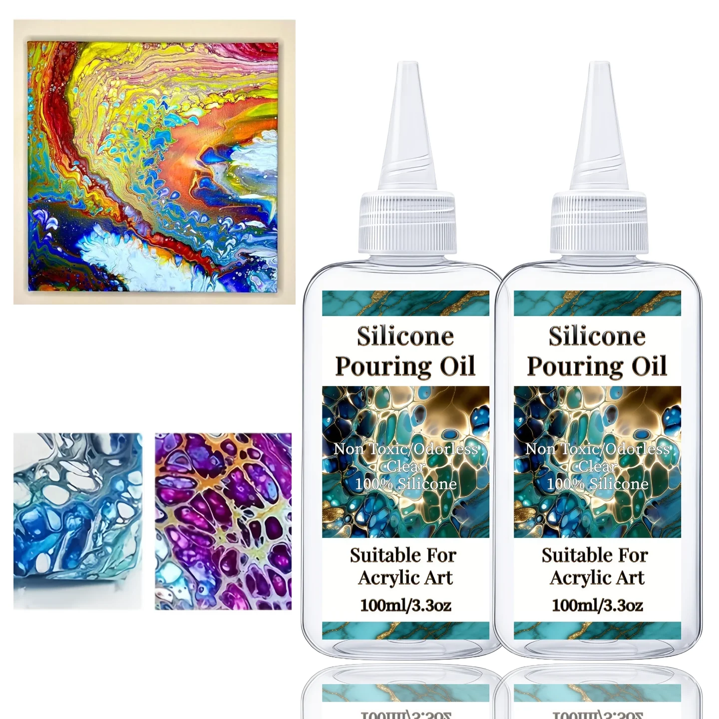 Pouring Oil for Art, 100% Medium Compatible with All Painting Acrylic or Watercolor,for Artists-Non-Toxic, 100% Pure Liquid Oils