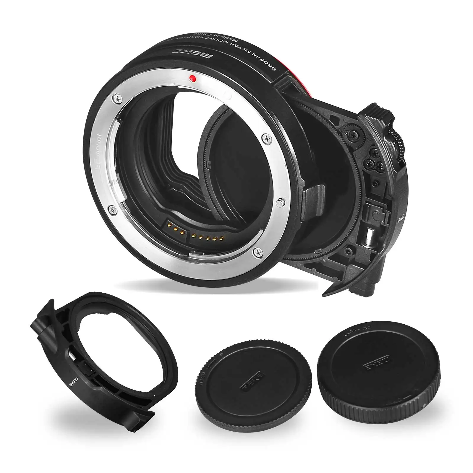 Meike MK-EFTR-C Drop-in Filter Autofocus Mount Lens Adapter for Canon EF/EF-S to EOS M Camera with Variable ND Filter&UV Filter