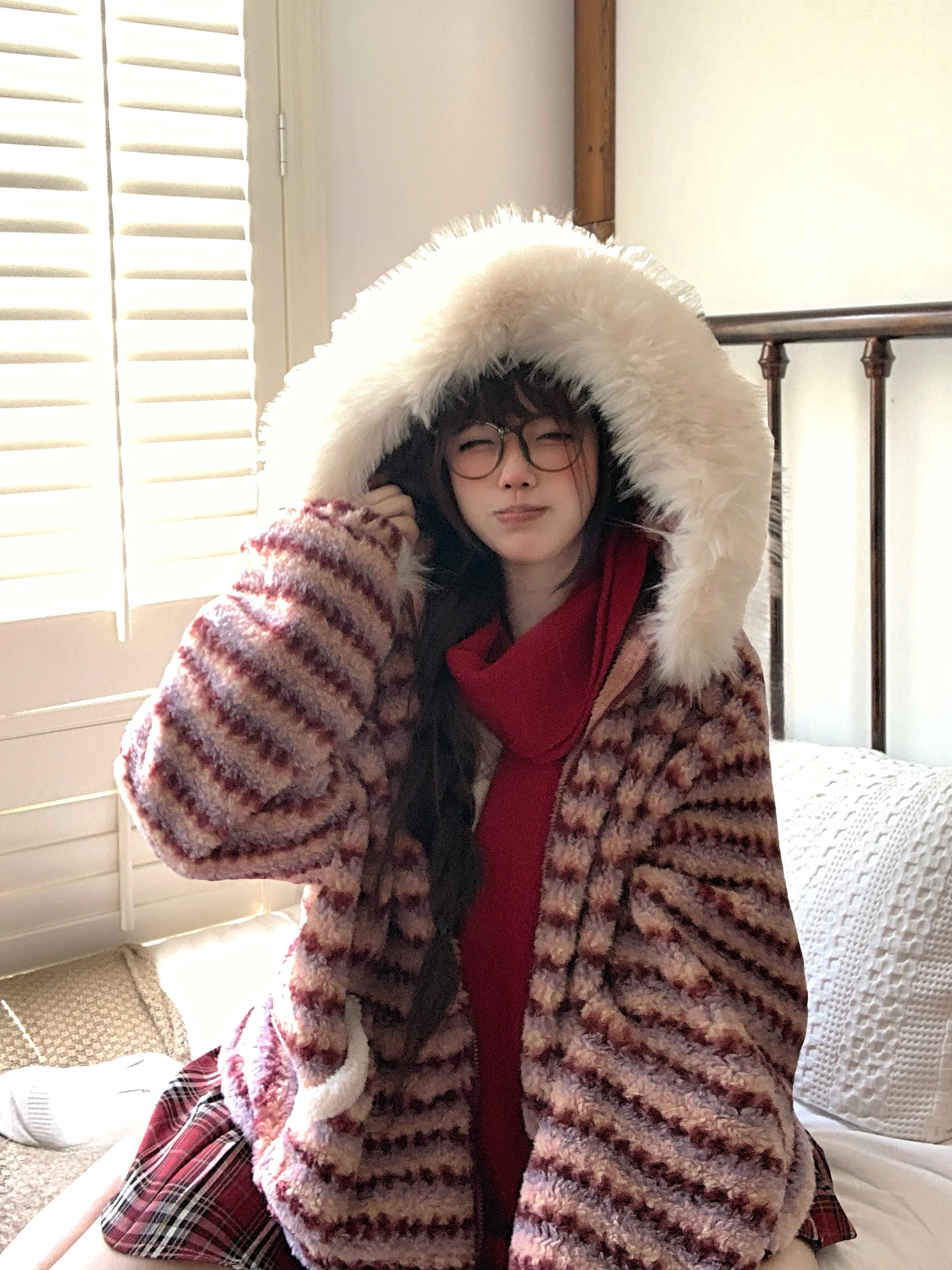 

Tudou корейское женское зимнее пальто свободного кроя на подкладке из овечьего меха, теплая хлопковая верхняя одежда Thien для пар