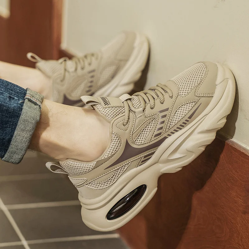 أحذية رياضية كاجوال للرجال قابلة للتنفس، أحذية سباق فاخرة للمدرب، أحذية بدون كعب أنيقة للرجال