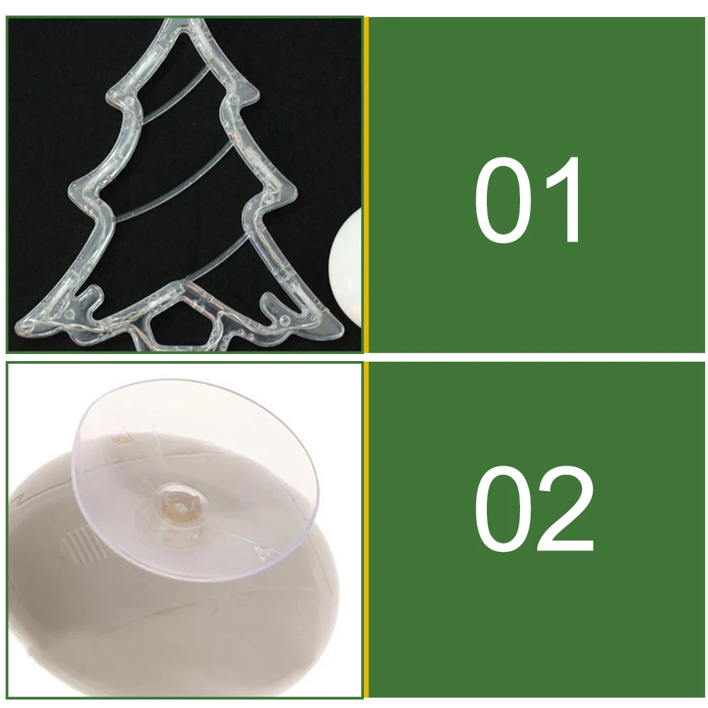 

8 LED Beads Hanging Window Light Suction Cup Powered Indoor Decoration Xmas Party Wedding Festive String Lighting