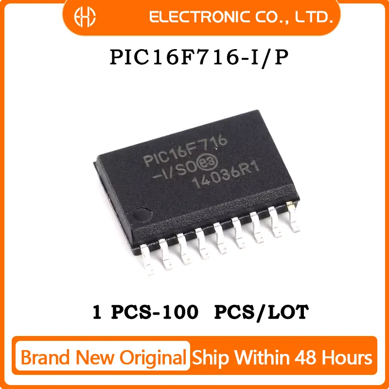 

1PCS/10PCS/50PCS/100PCS PIC16F716-I/P IC MCU 8BIT 3.5KB FLASH 18DIP Brand New Original IC Chip