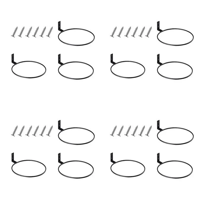 A36T-12Pcs 6 Inch Ball Holder Display Wall Mount For Basketball Football Volleyball,Ball Storage,Planter Pot Holder