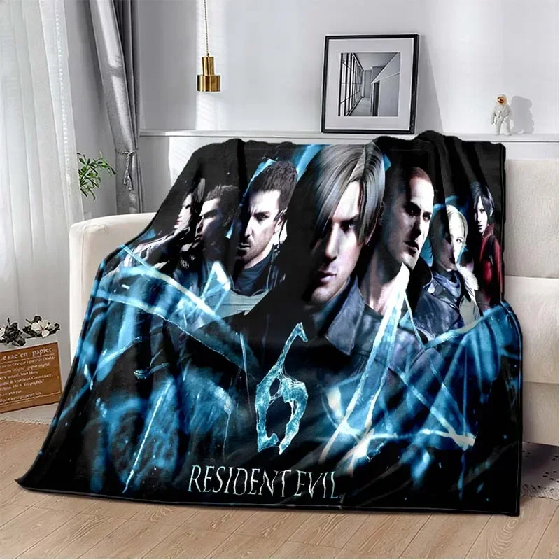 3D R-Resident Evil Gamer Area Blanket,Fashion Soft Cozy Living room Bedroom Sofa Bed Travel Blanket Child Birthday Gift