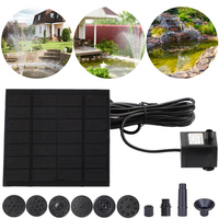 1.2W Solar Water Fountain Pump 200L/h with 6 Nozzles Solar Pond Pump Lift 110cm Solar Panel Water Pump for Water Feature Outdoor