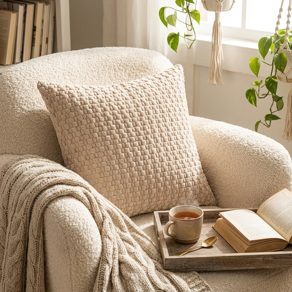 1/4Pcs Corduroy 3D Bubble Textured Throw Pillow Cover Soft Cushion Case for Boho Sofa Living Room Bedroom