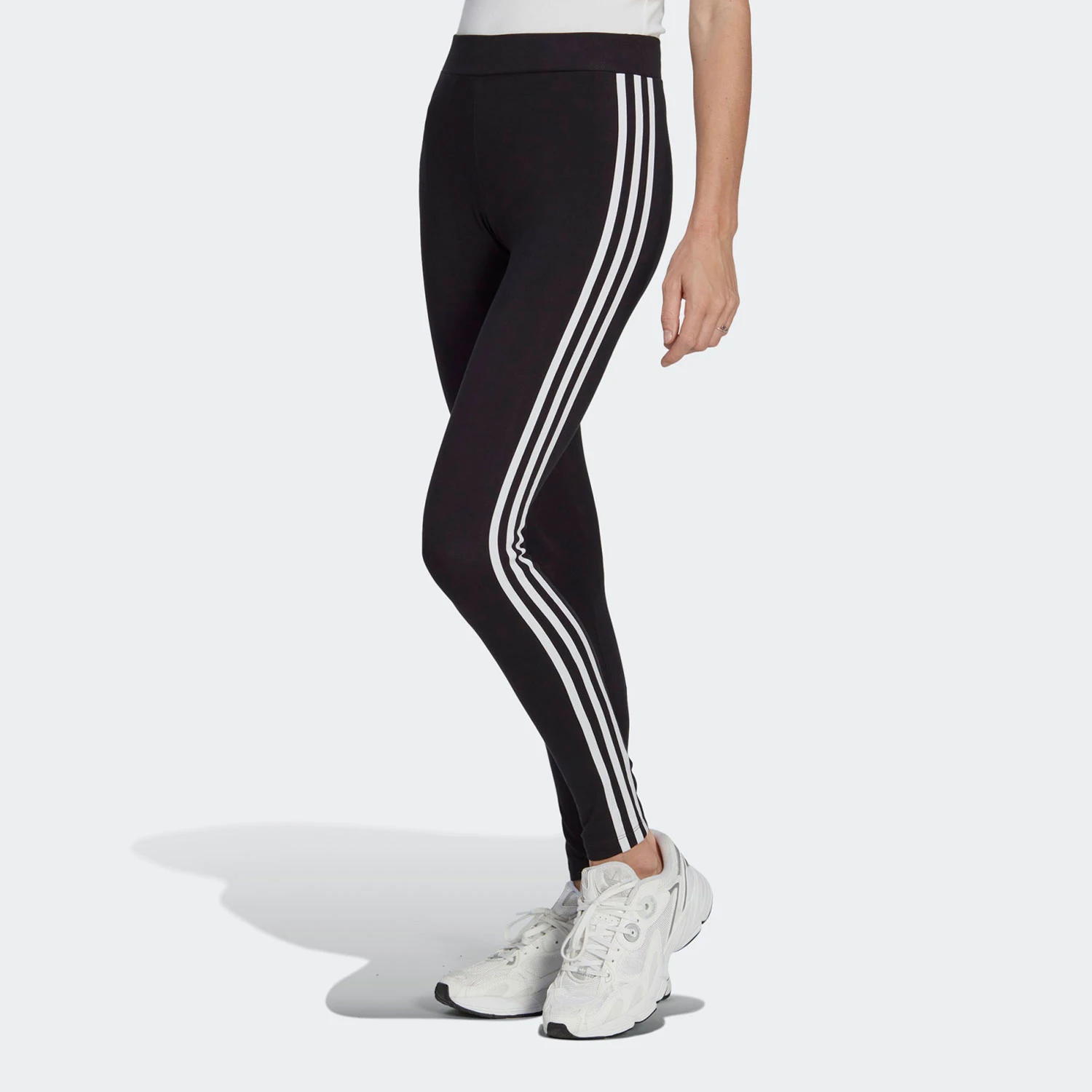 Adidas genuine clover side striped mid waist leggings for women IB7383