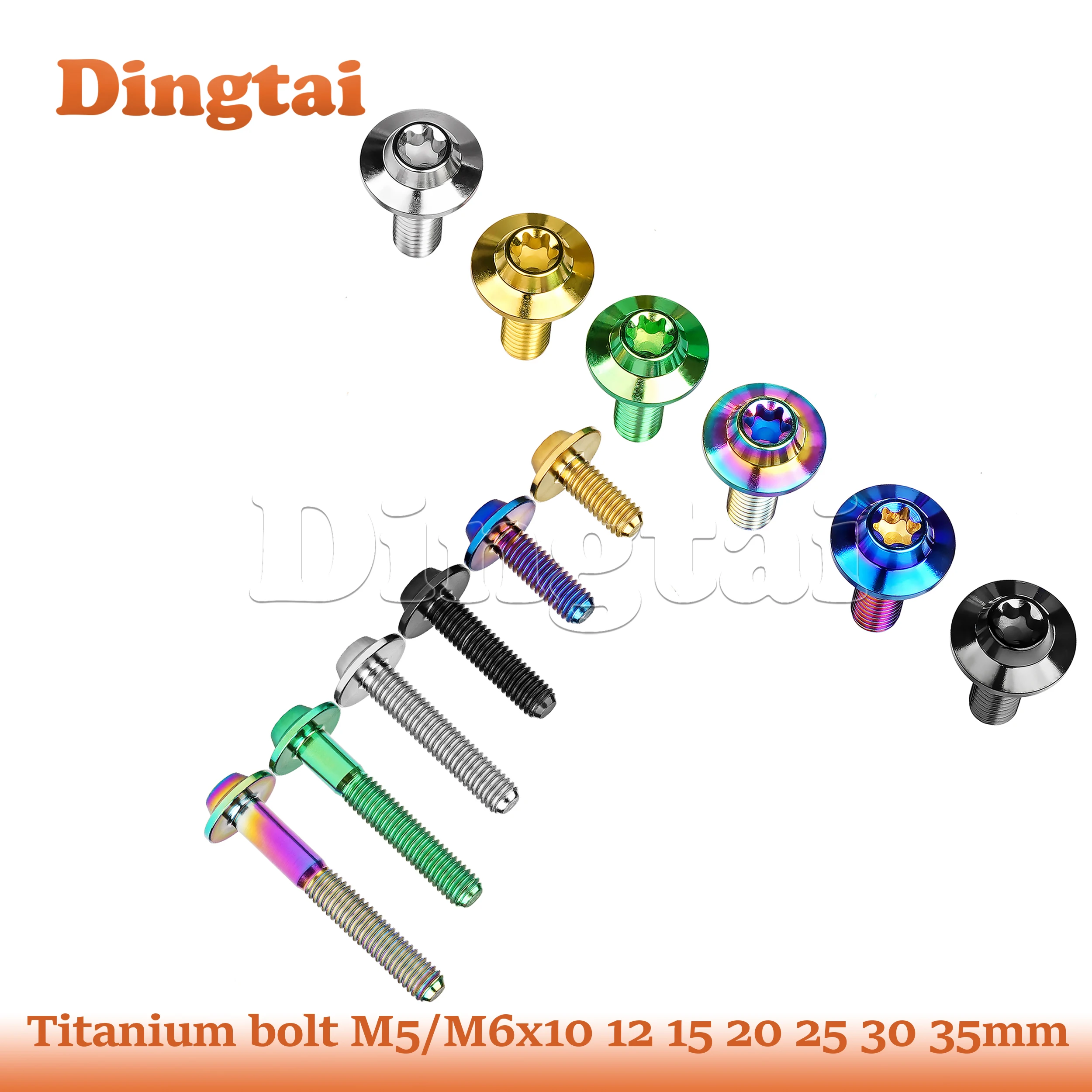 

Dingtai Titanium Bolt M5/M6x10 12 15 20 25 30 35mm Titanium Torx head Screws for MTB Road Bike