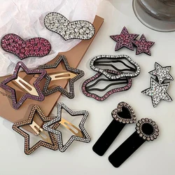 6 hairpins for women full diamond five-pointed star back head hairpin broken hair Finishing headdress Grab clip rhinestone hairp