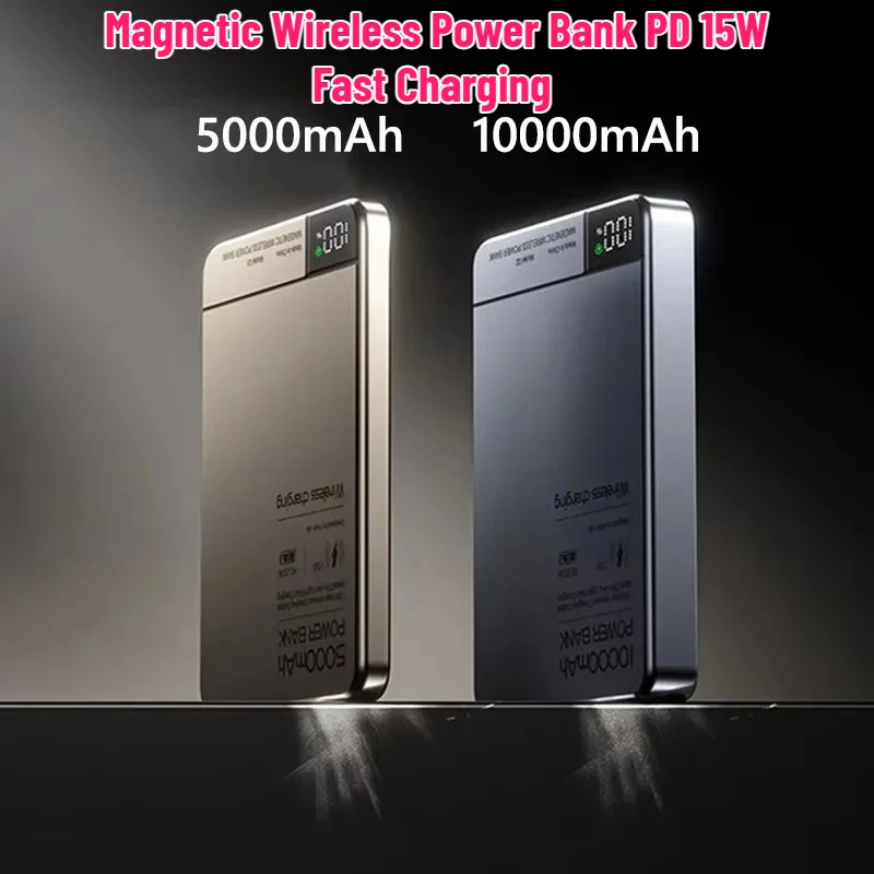 

Magnetic Wireless Power Bank PD 15W Fast Charging External Battery for Magsafe Charger for Apple External Battery Metal