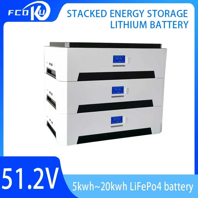 

48V 51.2V 300Ah 10KWh/20KWh Ferrous lithium phosphate Stacked Energy Storage Battery for Household Solar Power Generation System