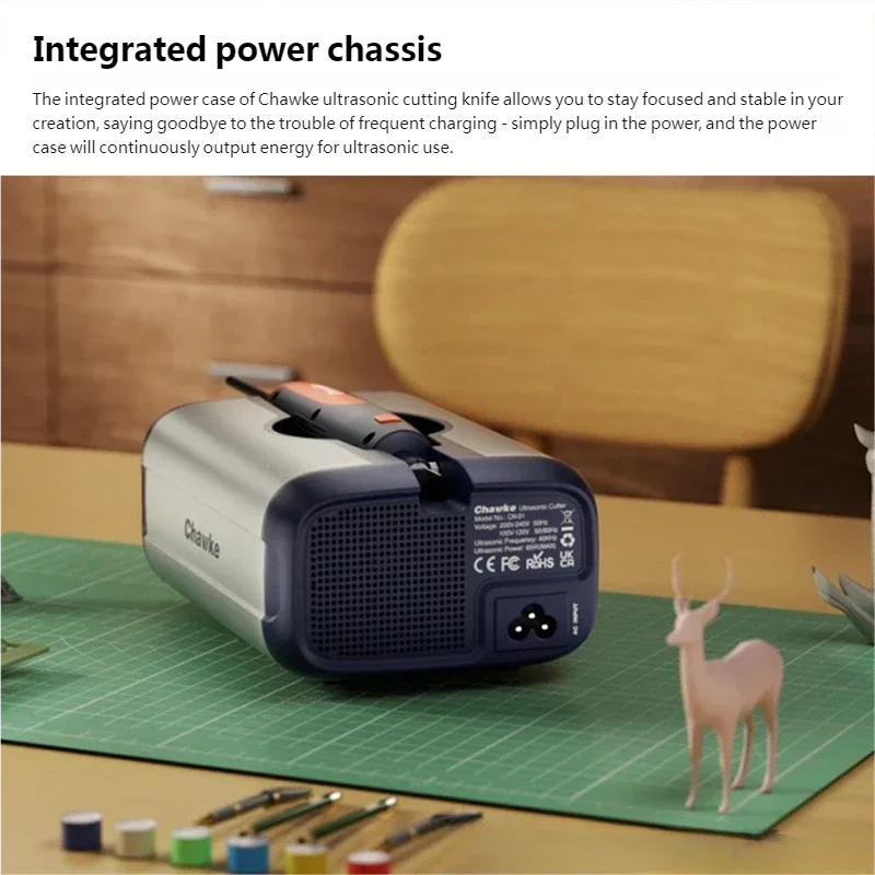 Chawke 65W Ultrasonic Cutter Knife 40kHz Carving 3D Print Deburr Lighting Replaceable Blade For All Type DIY Handwork Tools