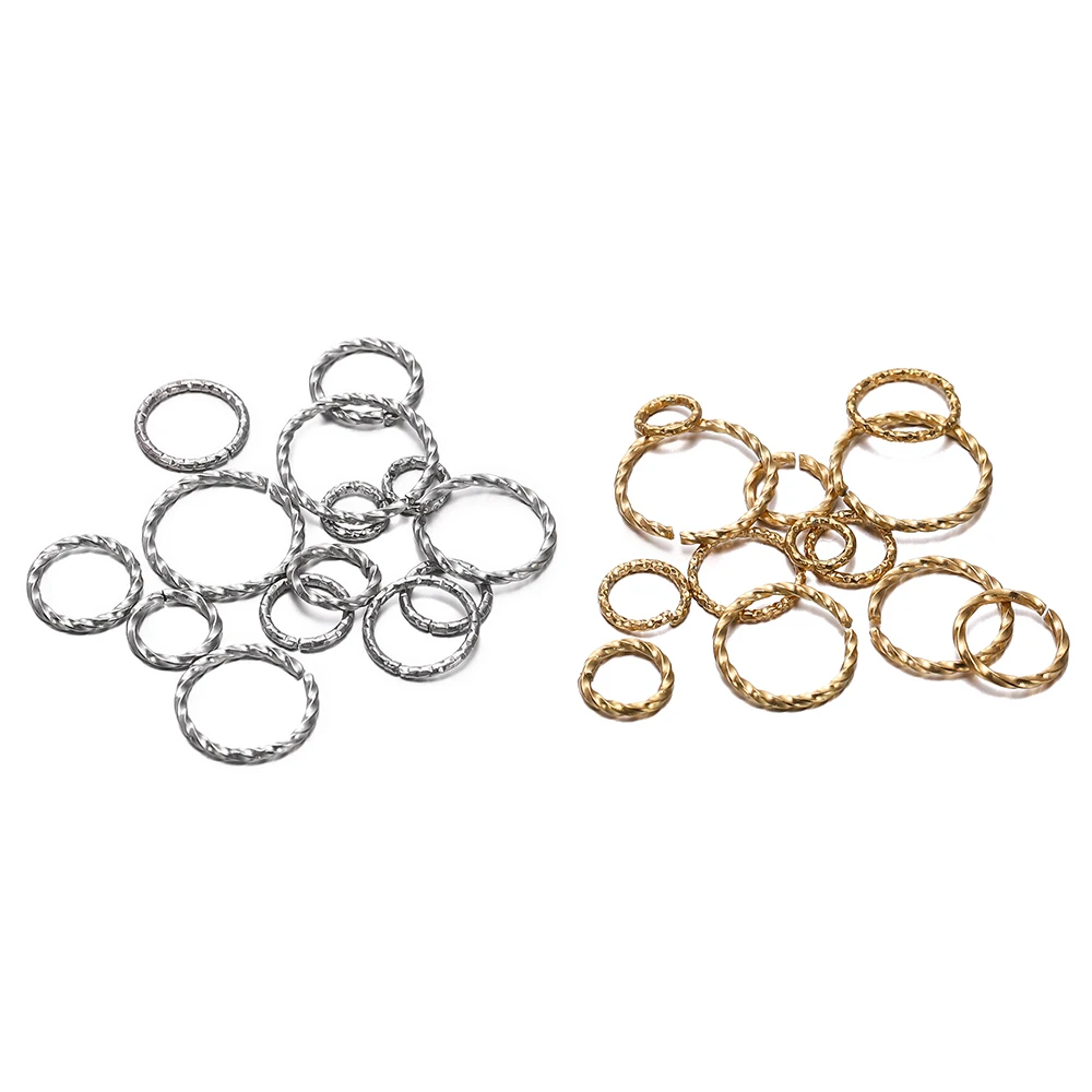 50 teile/los Edelstahl Runde Geprägte Binderinge Twisted Open Split Ring Stecker für Schmuck Zeug Erkenntnisse Liefert DIY – Detail 3