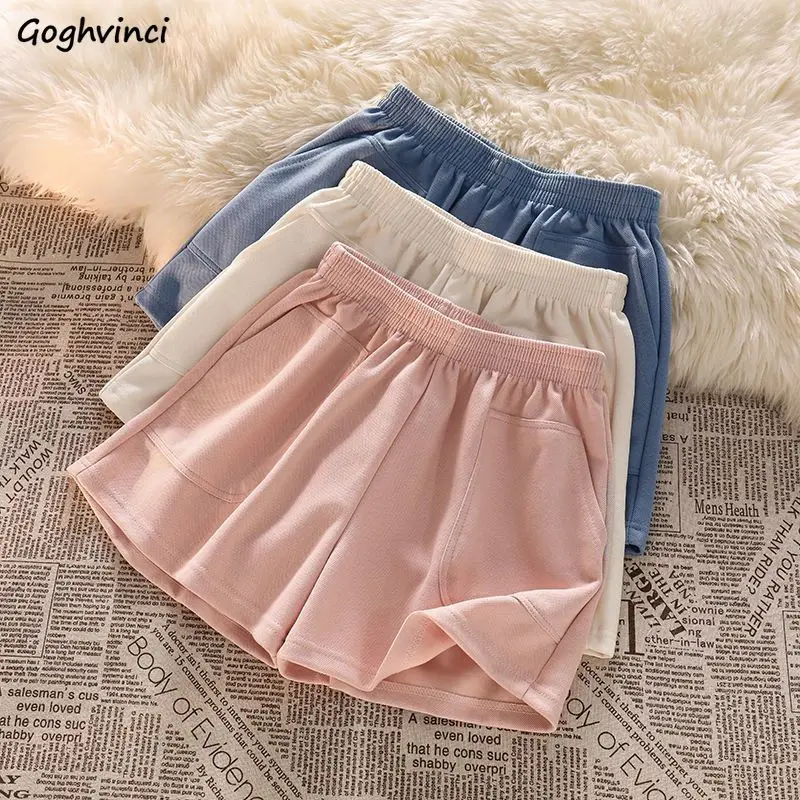 

Shorts Women Ins Pockets Summer Breathable Solid Loose Elastic Waist New Casual Short Womens Trousers 4XL Fashion Harajuku