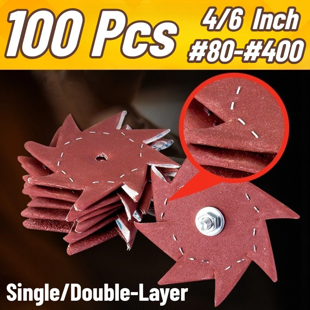 

Octagonal Sandpaper Sanding Disc Grit 80-600 Double Layer/Single Layer Shank Woodworking Furniture Sanding Burr