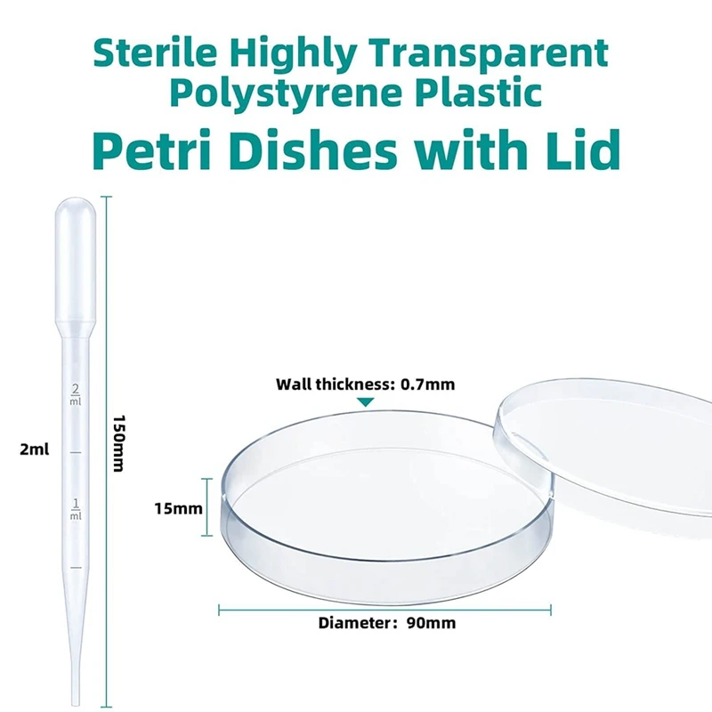 Sterile Plastic Deep Clear Dish For Lab Analysis, School Projects, Blood Samples,Bacteria,Seed Cell Culture Dishe