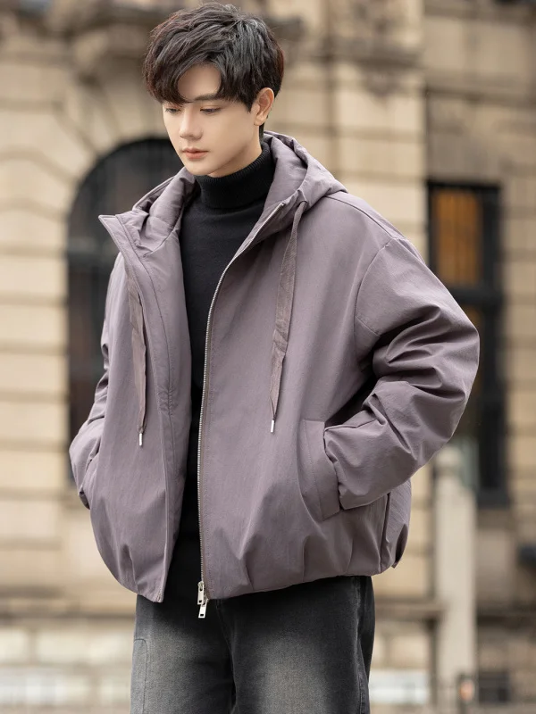 

TANGZ Studio Men's Thiened White Du down Hooded Jaet Winter Warm Windproof Outerwear Casual Ci Life Par Travel