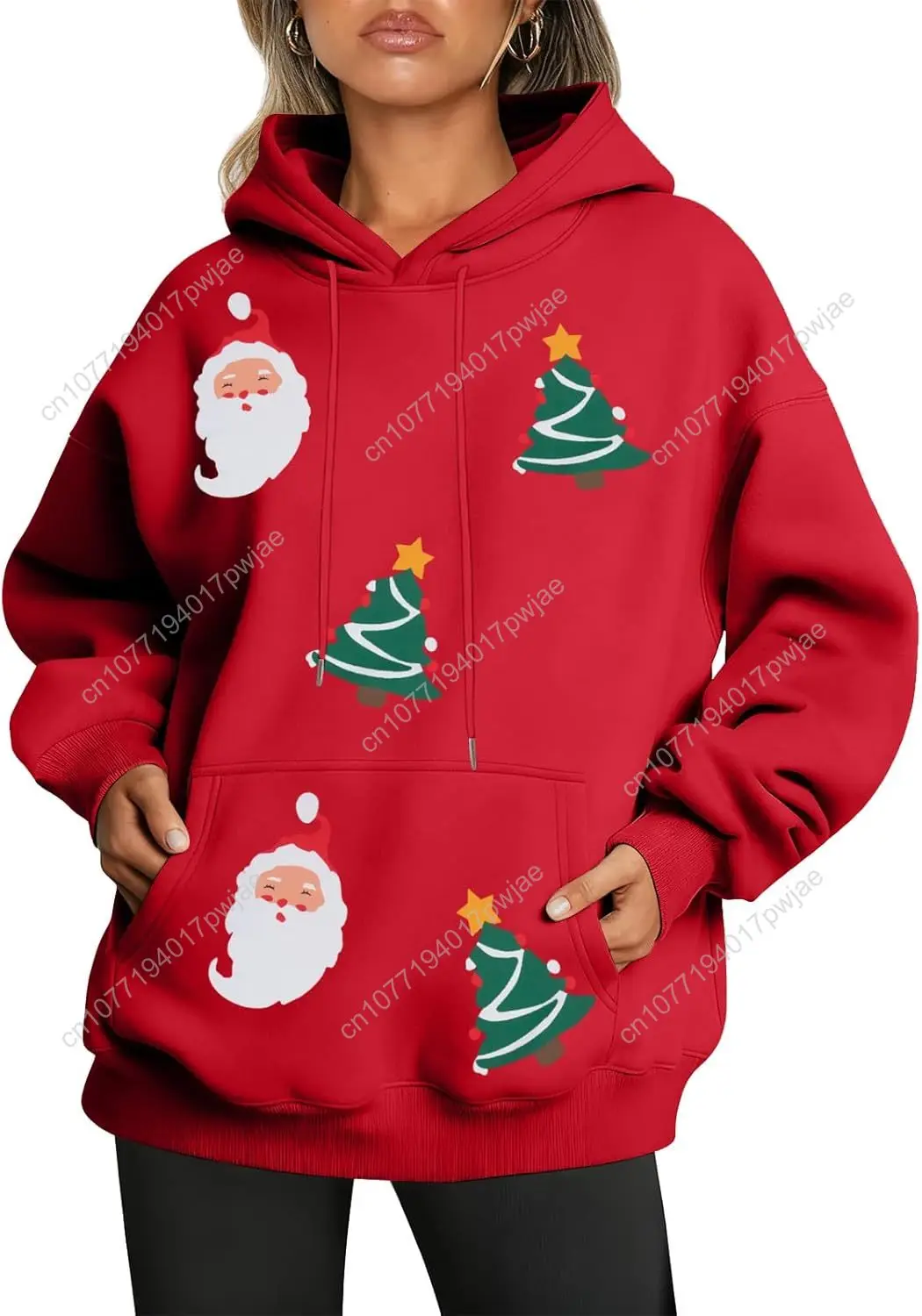 

FRYAID Christmas Hoodie Women Merry Christmas Tree Sequins Sweatshirts Cute Xmas Snowman Santa Claus Sweater Holiday Pullover