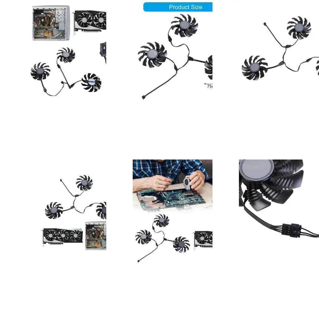 

3pcs 77mm 4Pin Graphics Card Fan for RTX3050 3060 3060TI Efficient Cooling Fan A4WF