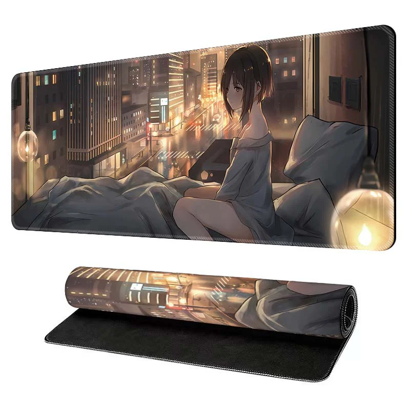 

Anime City Night Girl Rubber Extended Gaming Mouse Pad 80x30cm Non-slip Keyboard Desk Mat