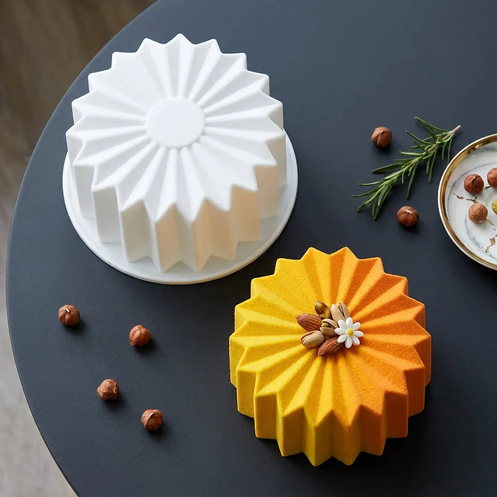 Single Origami Flower Silicone Mousse Mold Radiant Petal Cake Chocolate Dessert Baking Mould for Creative Cooking