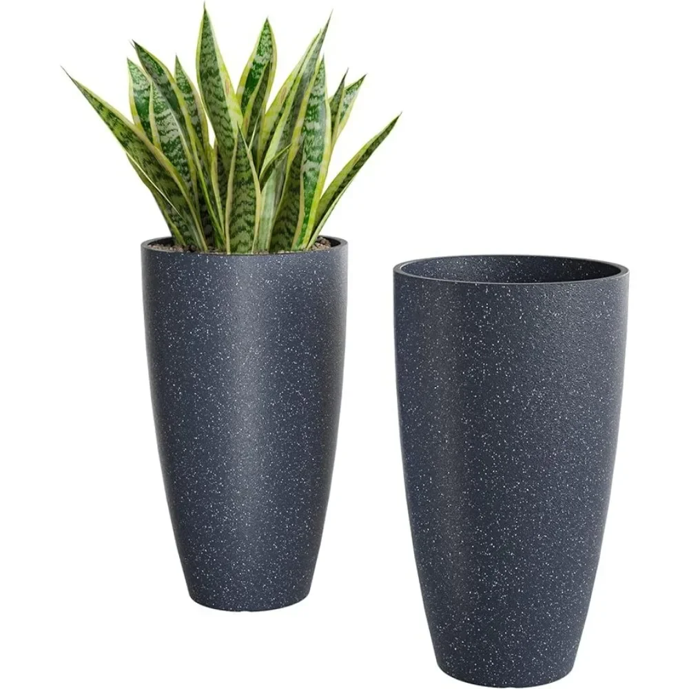 

Plant Pots 21 inch Tall Planters for Plants Set of 2,Planters for Front Porch,Large Pots for Plants,Grey Planters Flower Pots