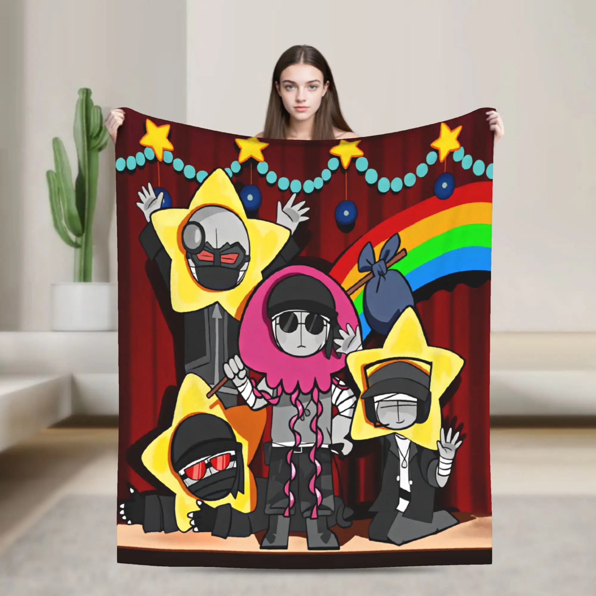 MADNESS COMBAT Super Warm Blanket  Picnic Plush Throw Blanket Funny Outdoor Flannel Bedspread Sofa Bed Cover