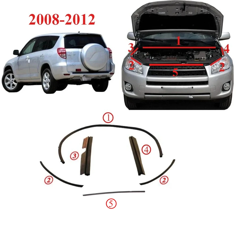 

1 Piece Hood Rubber Seal for Toyota RAV4 2008-2012 Bonnet Rubber Weather Strip Body Rubber for RAV4 53388-0R020