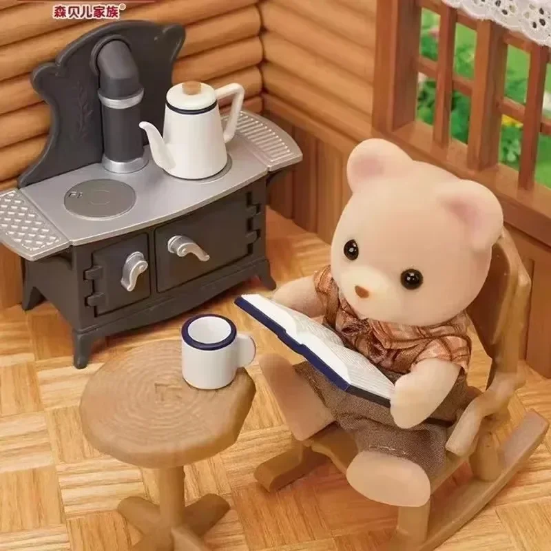 Sylvanian familles aveugle porte-clés figurines originales meubles en rondins enfants jouets pour filles jouet fille ternes coffrets cadeaux