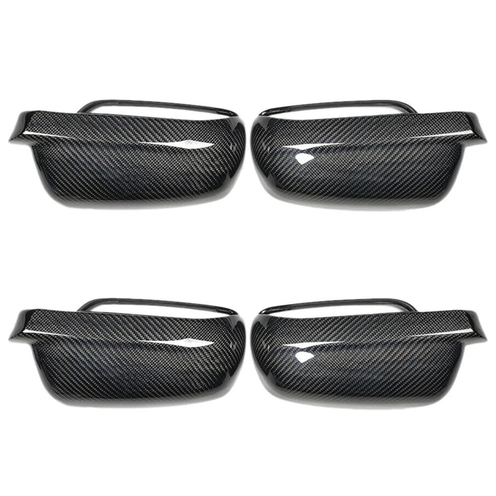 

4X Carbon Fiber ABS Side Rear View Mirror Cover Replacement For Bora 1998-2009-L94A
