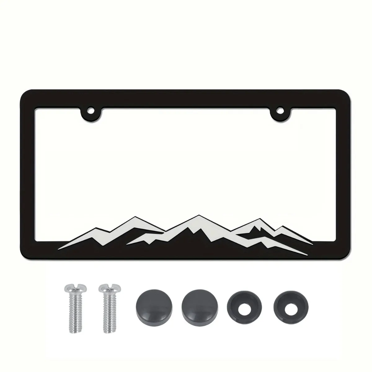 1Pc Suitable for American Specifications, Size 31*16cm, Snow Mountain Style Car License Plate Frame, Complete with a Set of Screws, Aesthetically Pleasing