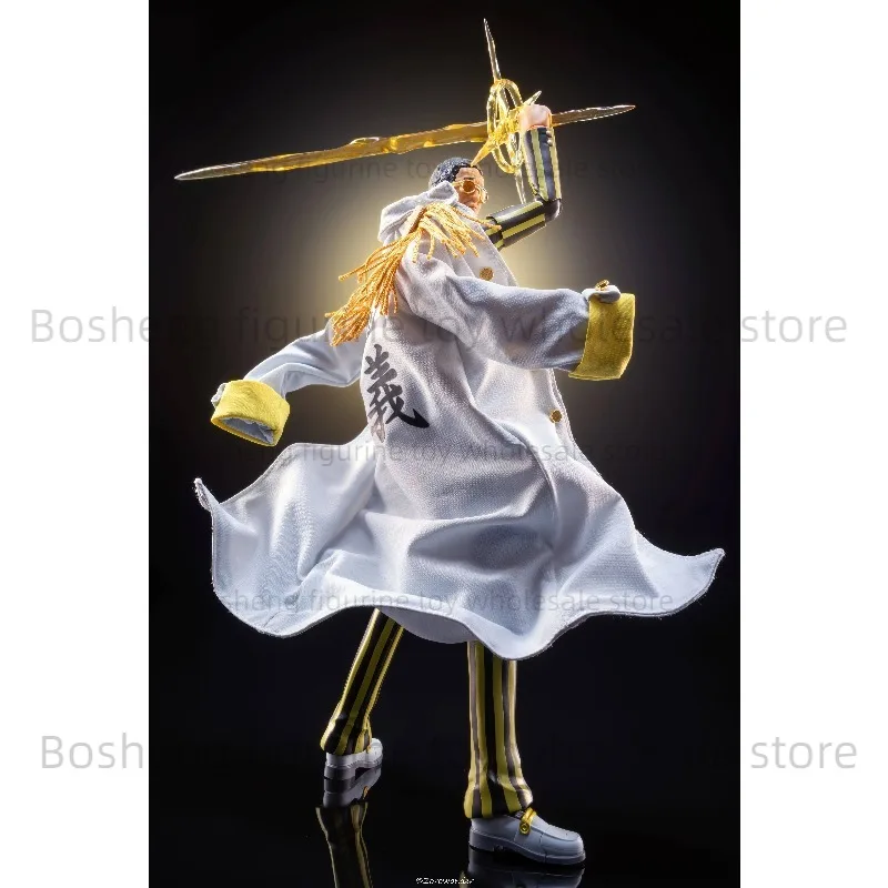 Handmade 1/12 Admiral of the Navy Yellow Ape Exquisite White Cloak For 6in Male Soldier Action Figure Body