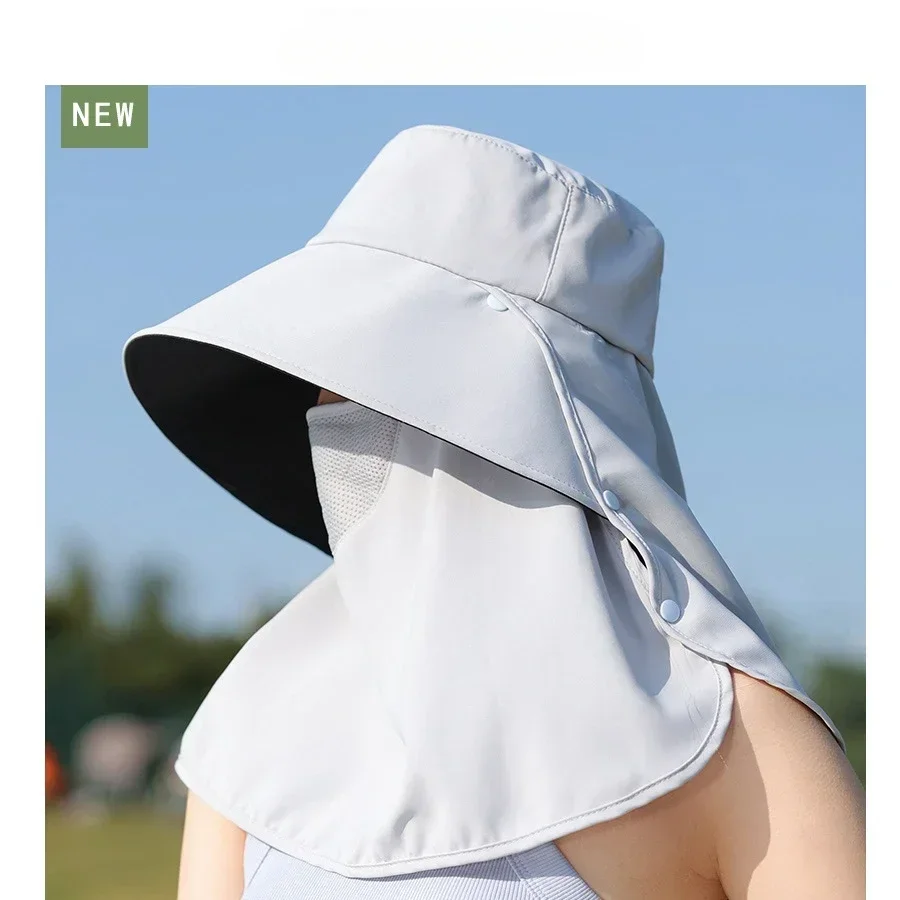 Cappello estivo traspirante con coda di cavallo tinta unita, cappello a scialle, cappello di protezione solare da donna