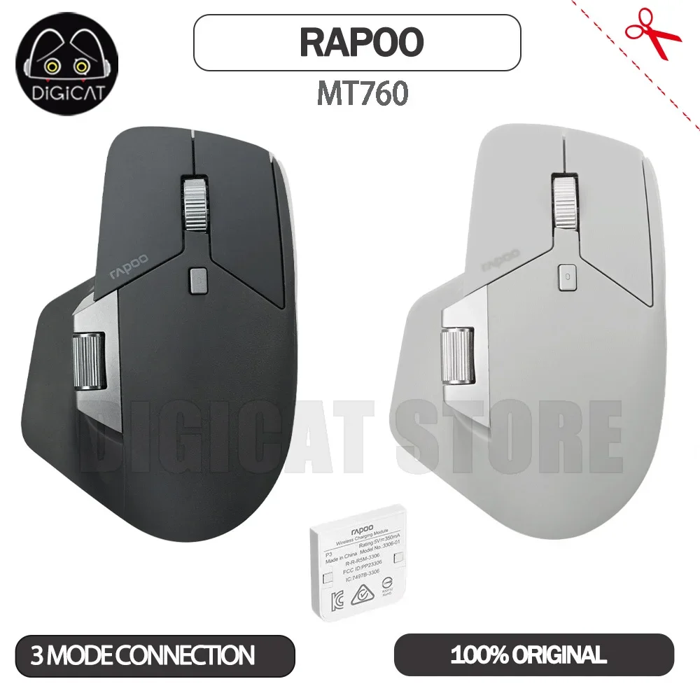 

Rapoo MT760 Gamer Mouse 3Mode 2.4G Wireless Bluetooth Mouse Lightweight Mute Mouse Office E-sport Gaming Mice For Windows Gifts