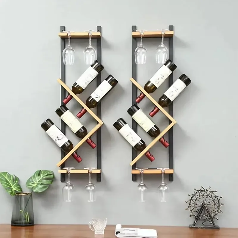 Wall Cube Gold Metal Wine Bottle Holder Rack And White Display Float Wooden Solid Pine Shelf