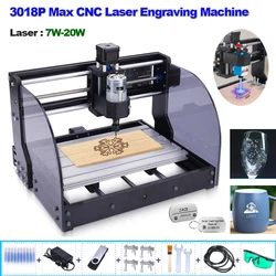 CNC 3018Pro Max Woodworking Engraving Machine 7W-20W Laser 3-Axis GRBL Controller Engraving Machine For Carving Plastic Acrylic
